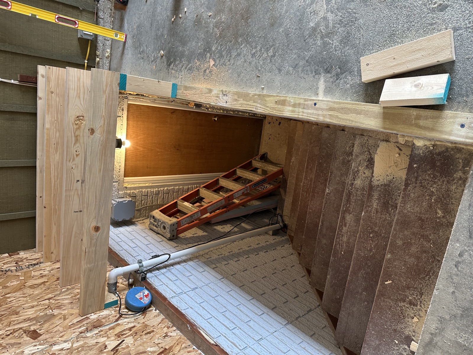 Basement stair opening framing