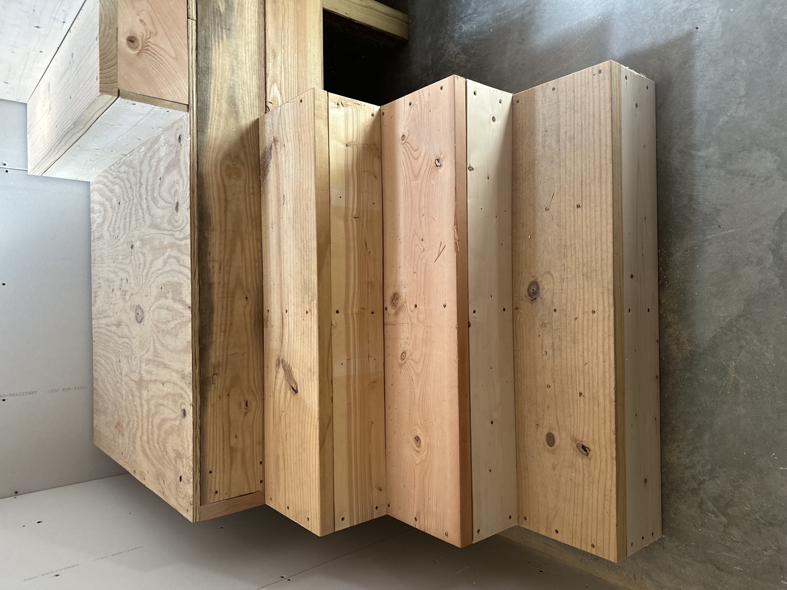 Shop framing lumber stack