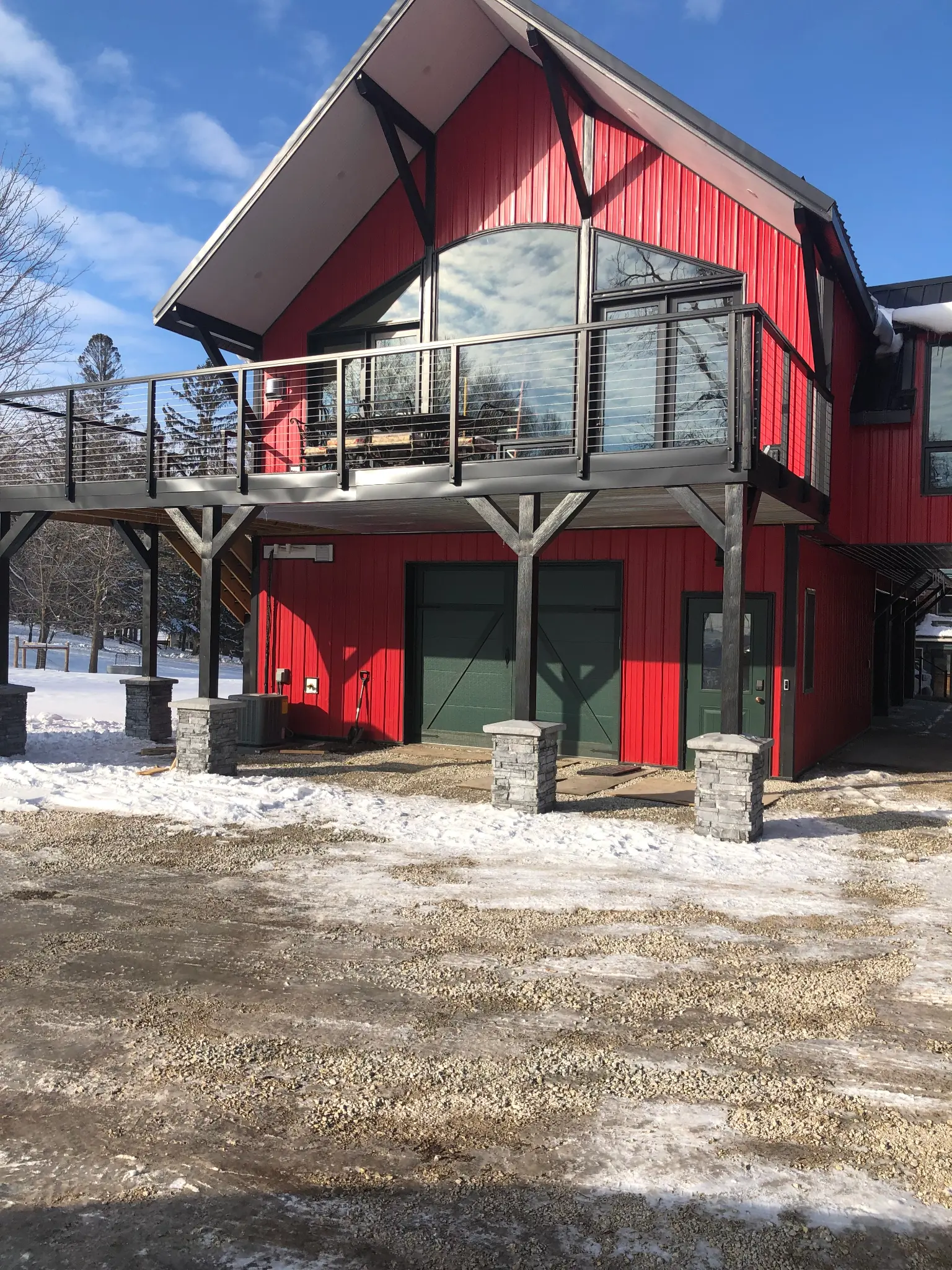 Red Barndominium Exterior